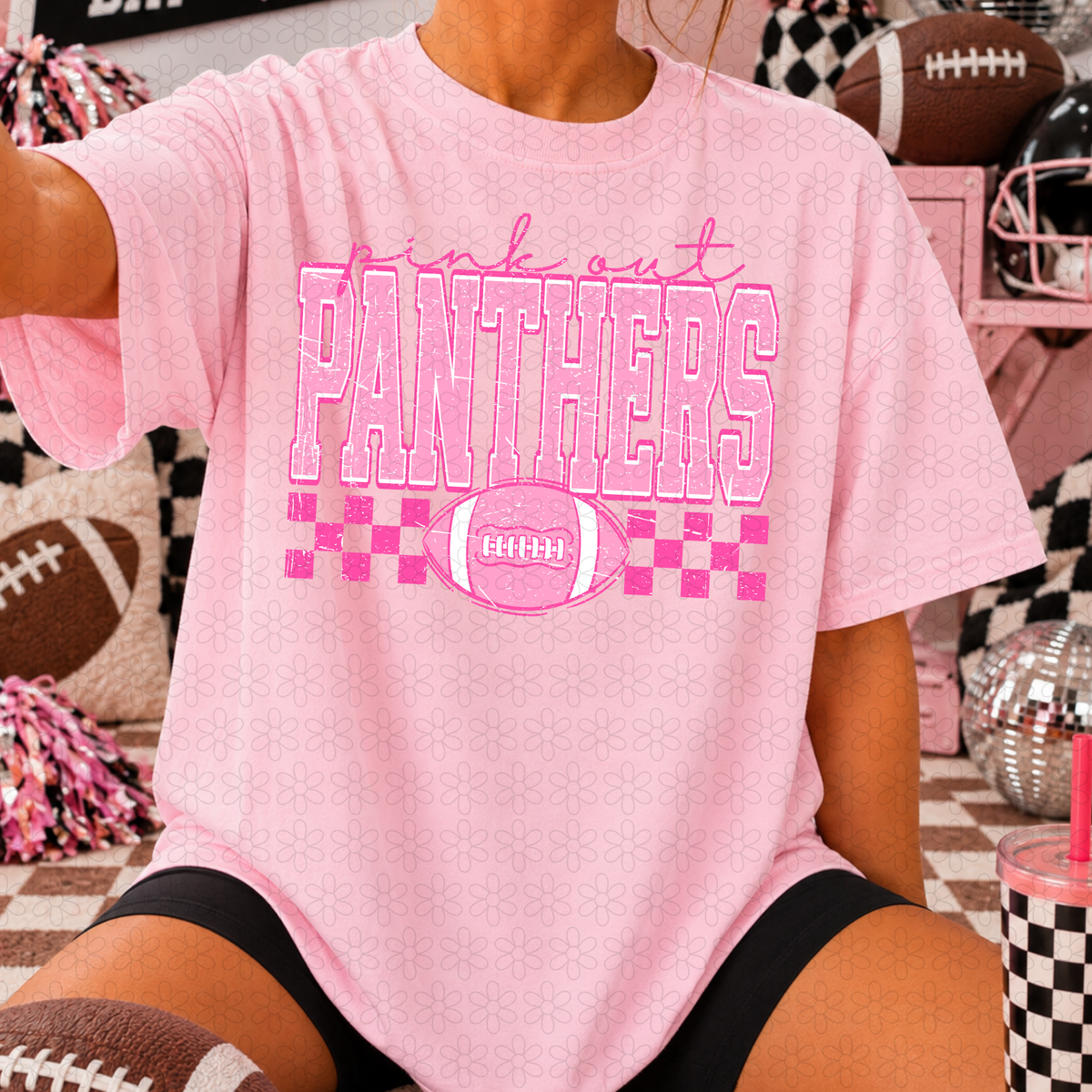 Football Pink Out Mascots- NO CUSTOMS Completed Tee