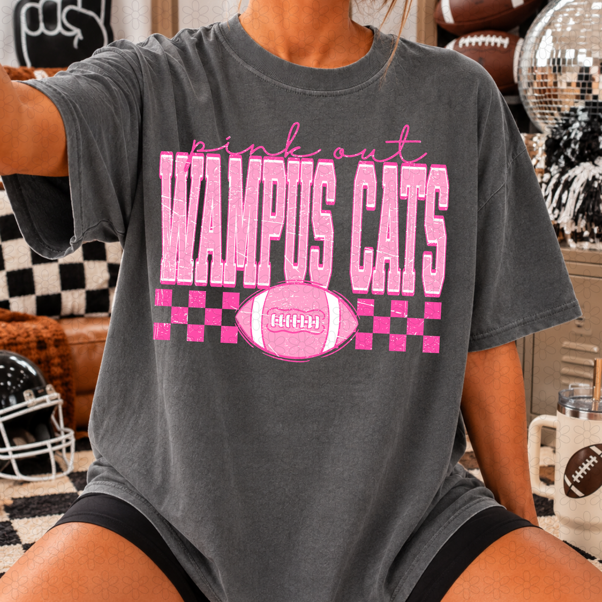 Football Pink Out Mascots- NO CUSTOMS Completed Tee