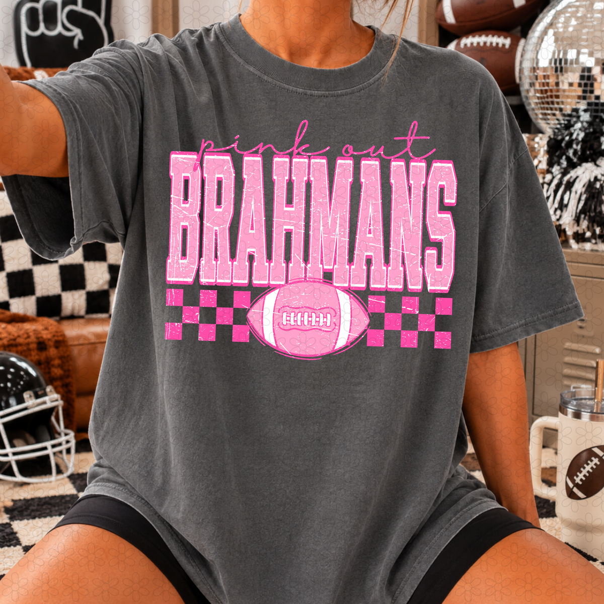 Football Pink Out Mascots- NO CUSTOMS Completed Tee