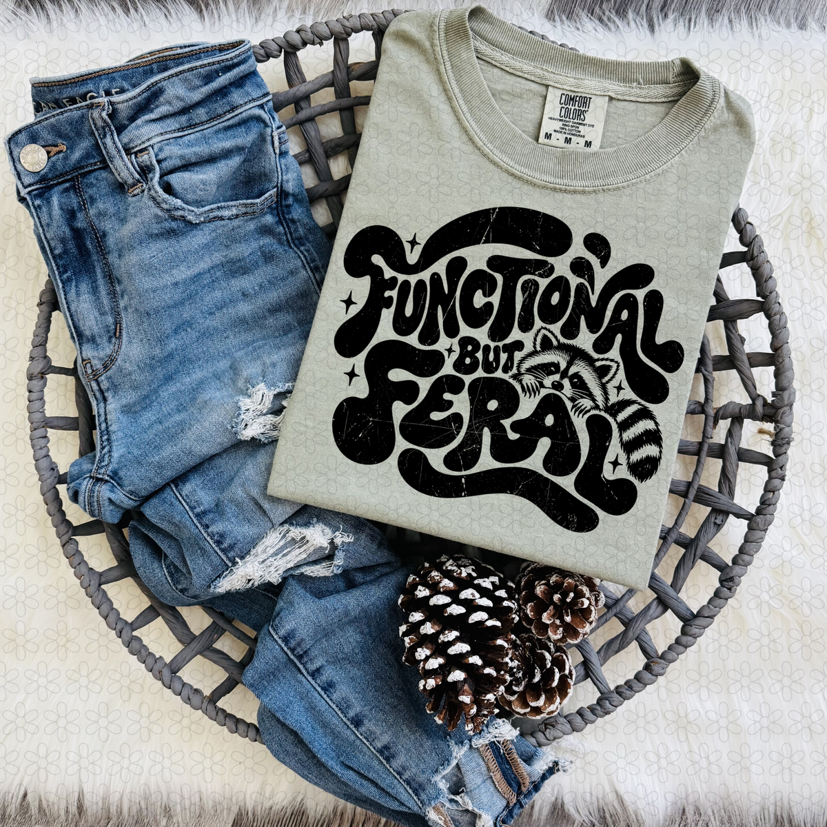 Functional Feral  (Black or White Color Options) Completed Tee