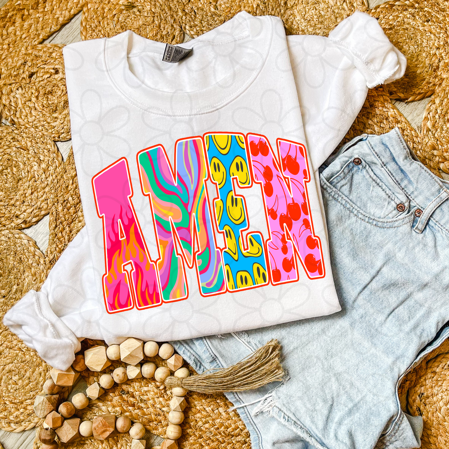 Funky Retro Amen Completed Tee