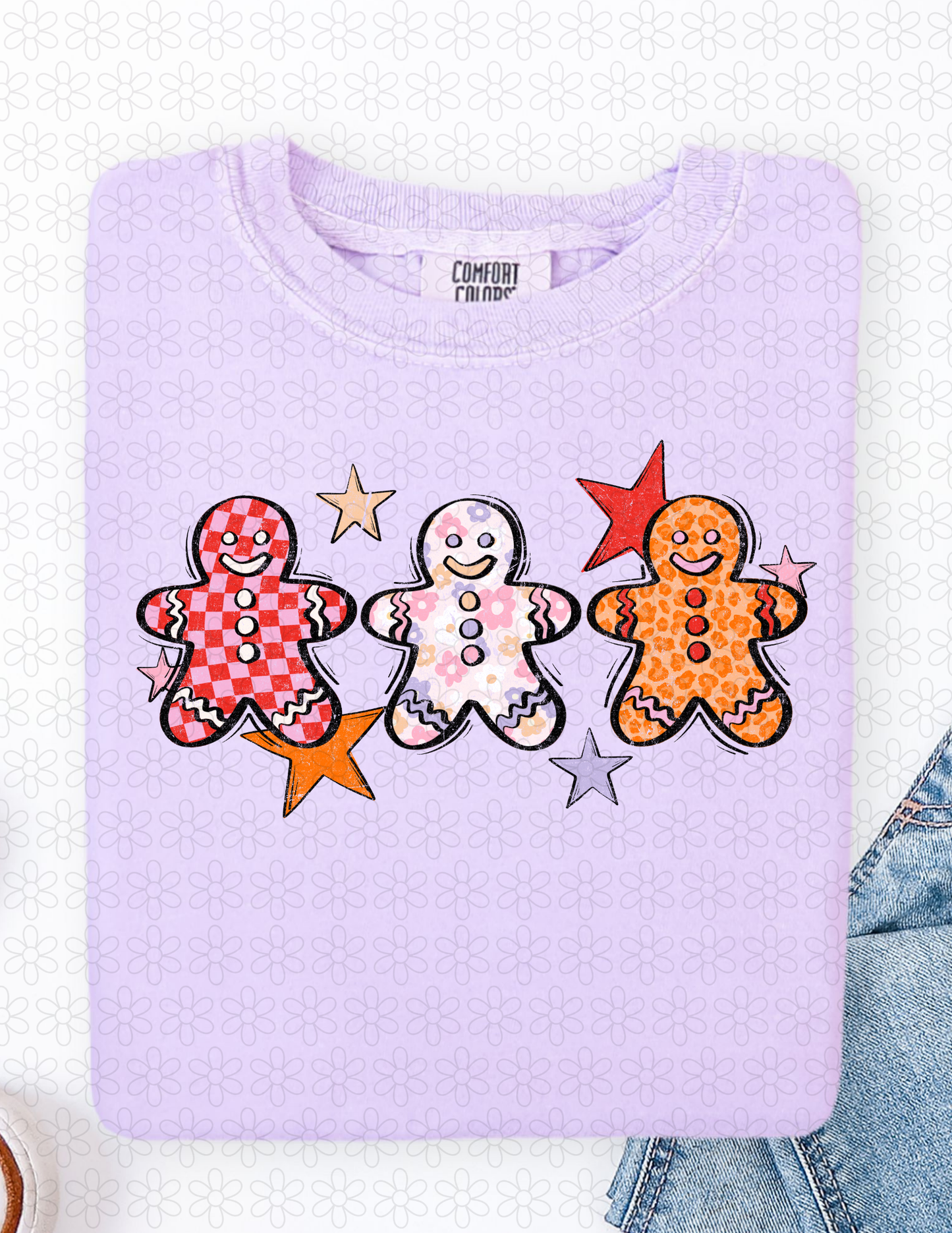 GINGERBREAD STARS Completed Tee
