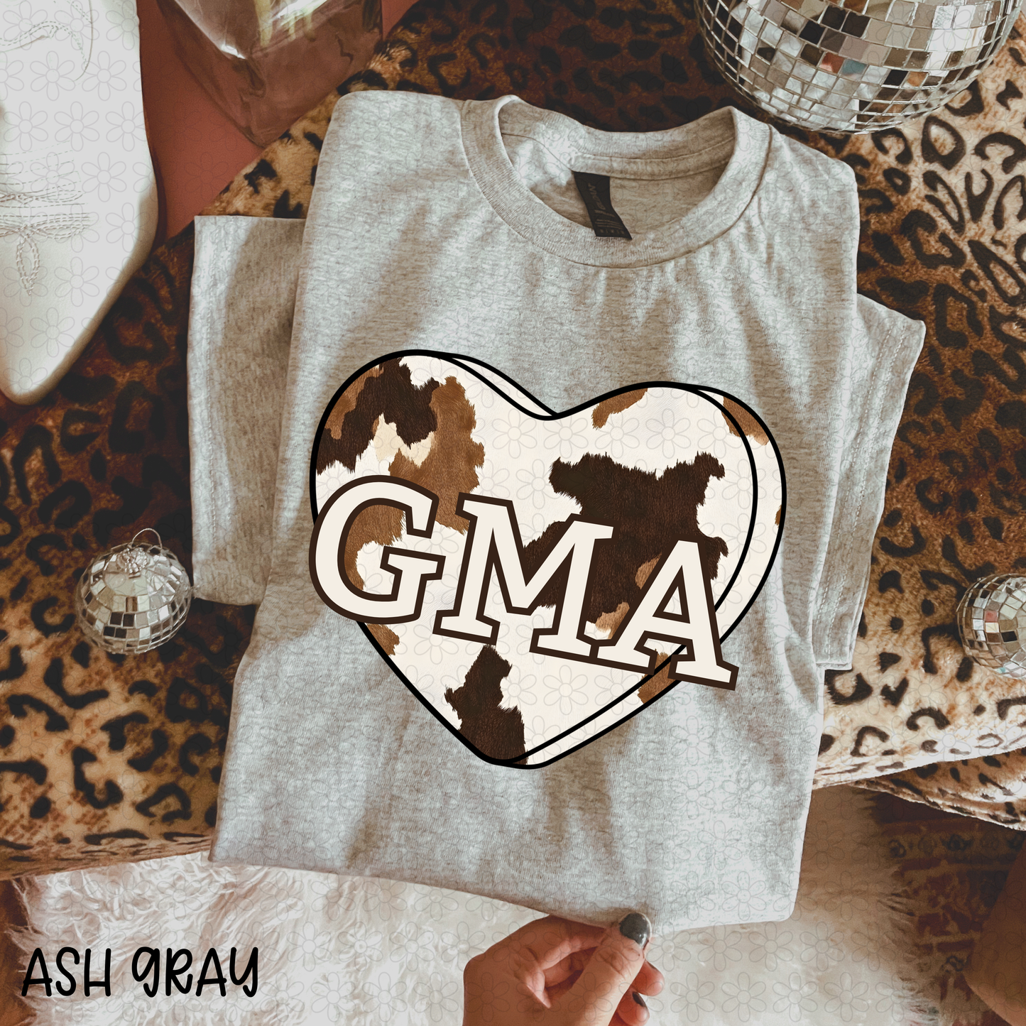 Custom Western Heart Name Completed Tee