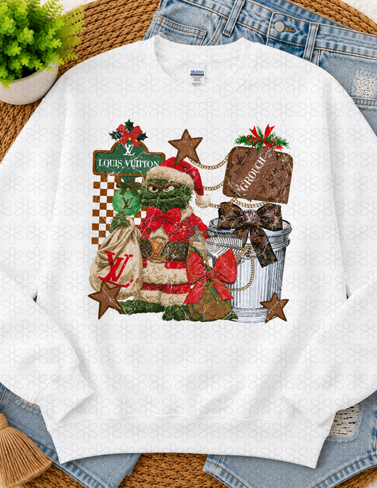 GROUCHY FANCY CHRISTMAS COLLAGE - DISTRESSED Completed Tee