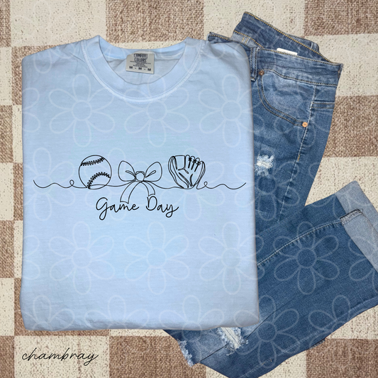 Game Day Baseball Minimal Kids Completed Tee