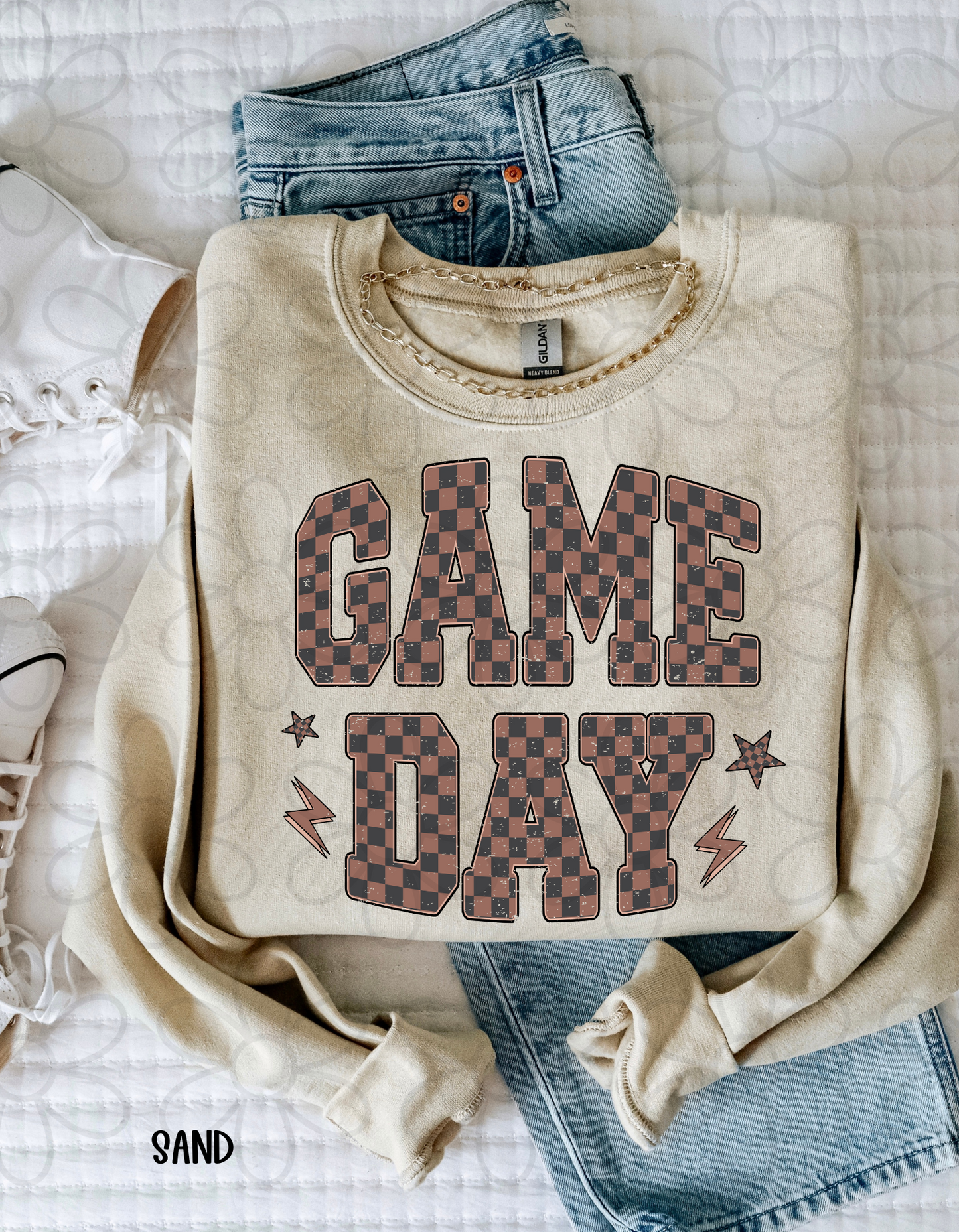Game Day Brown Checkered Kids Completed Tee