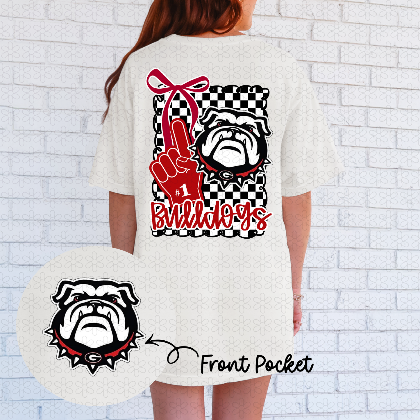 Bow Checkered Teams (Multiple Options) Completed Tee