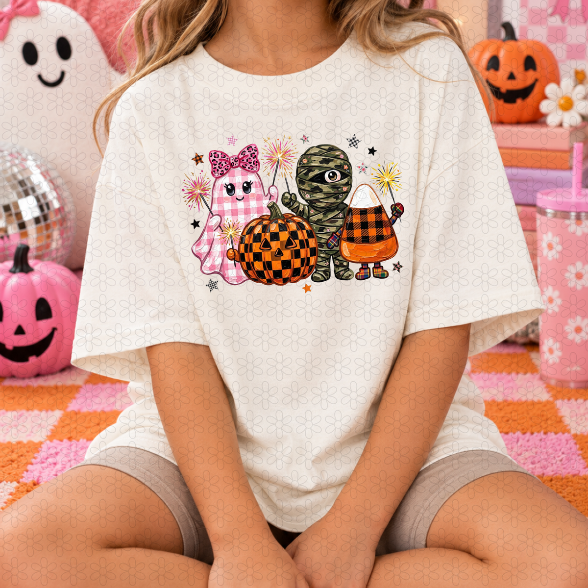 Ghost Skeleton Halloween Completed Tee