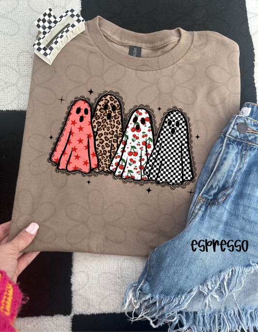 Ghosts Lace Patterns Kids Completed Tee