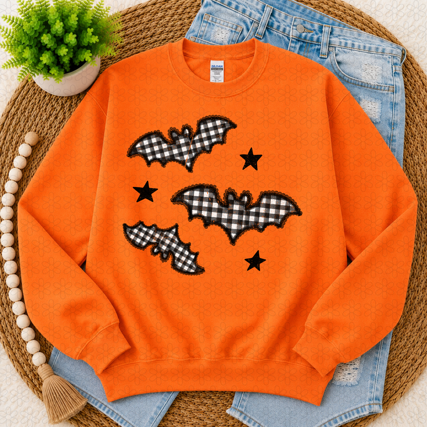 Gingham Bats DTF Transfer