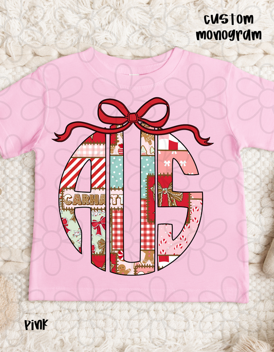 Girl Carhartt Gingerbread Custom Monogram Completed Tee