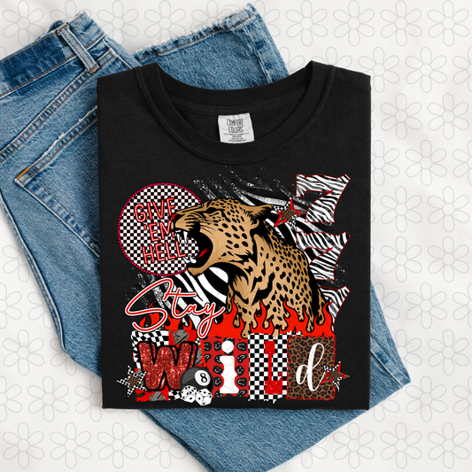 Give Em Hell Stay Wild Tiger DTF Transfer