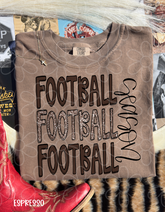 Glitter Football Season Completed Tee