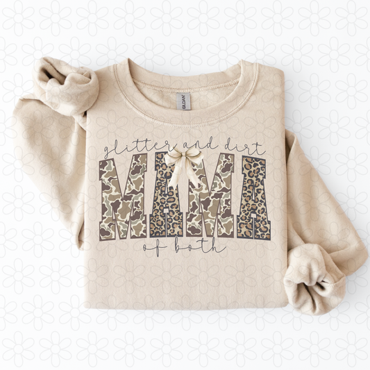 Glitter and Dirt Mama Of Both Completed Tee