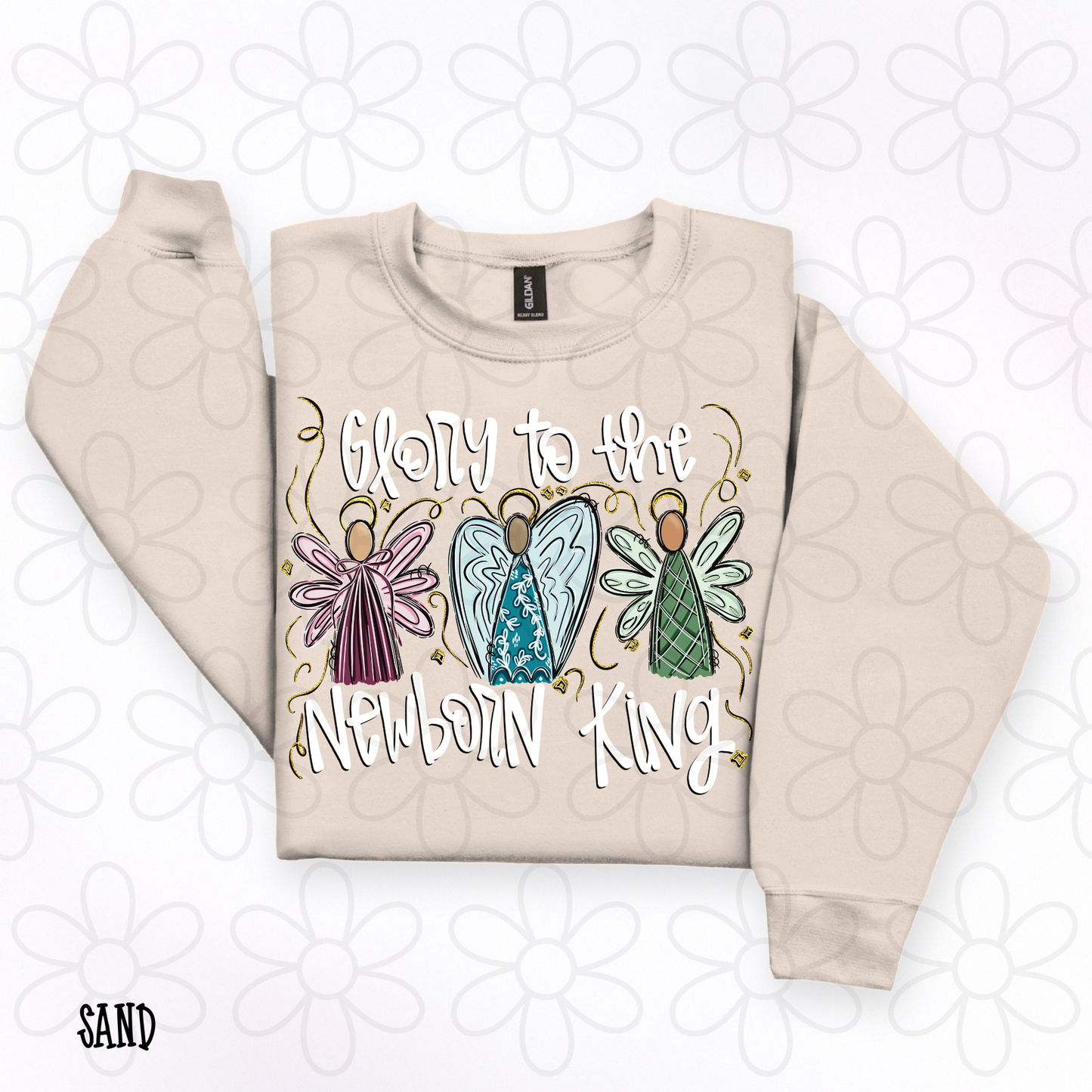 Glory To The Newborn King Angels DTF Transfer