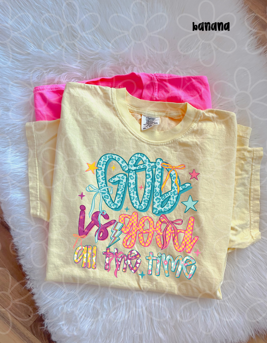 God Is Good All The Time Stars Kids Completed Tee