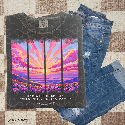 God Will Help Her When The Morning Dawns Kids Completed Tee