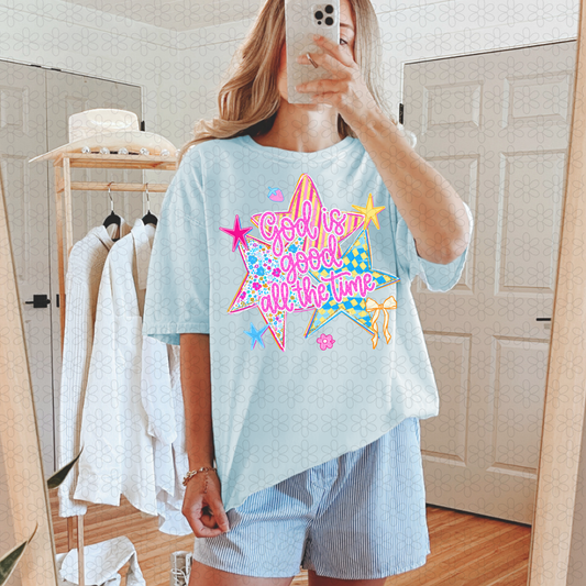 God Is Good All The Time- FLORAL DTF Transfer