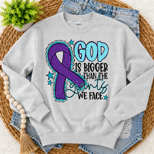 God is Bigger Than the Giants we Face- Multiple Options Only Completed Tee