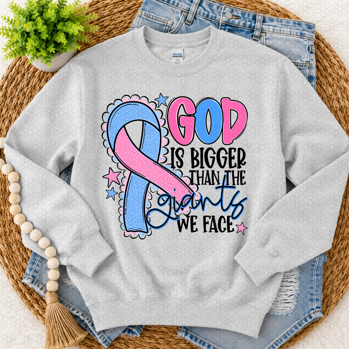 God is Bigger Than the Giants we Face- Multiple Options Only Completed Tee