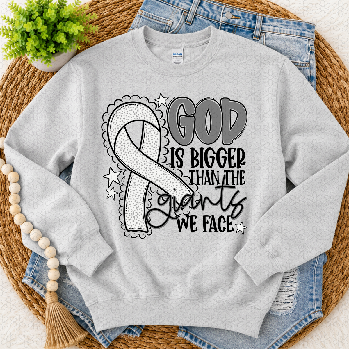 God is Bigger Than the Giants we Face- Multiple Options Only Completed Tee