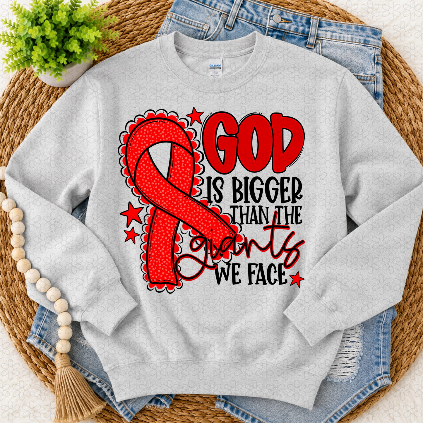 God is Bigger Than the Giants we Face- Multiple Options Only Completed Tee
