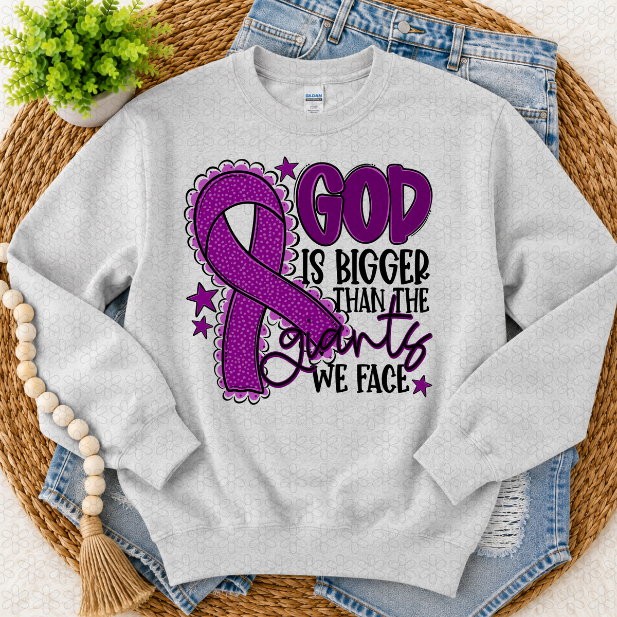God is Bigger Than the Giants we Face- Multiple Options Only Completed Tee