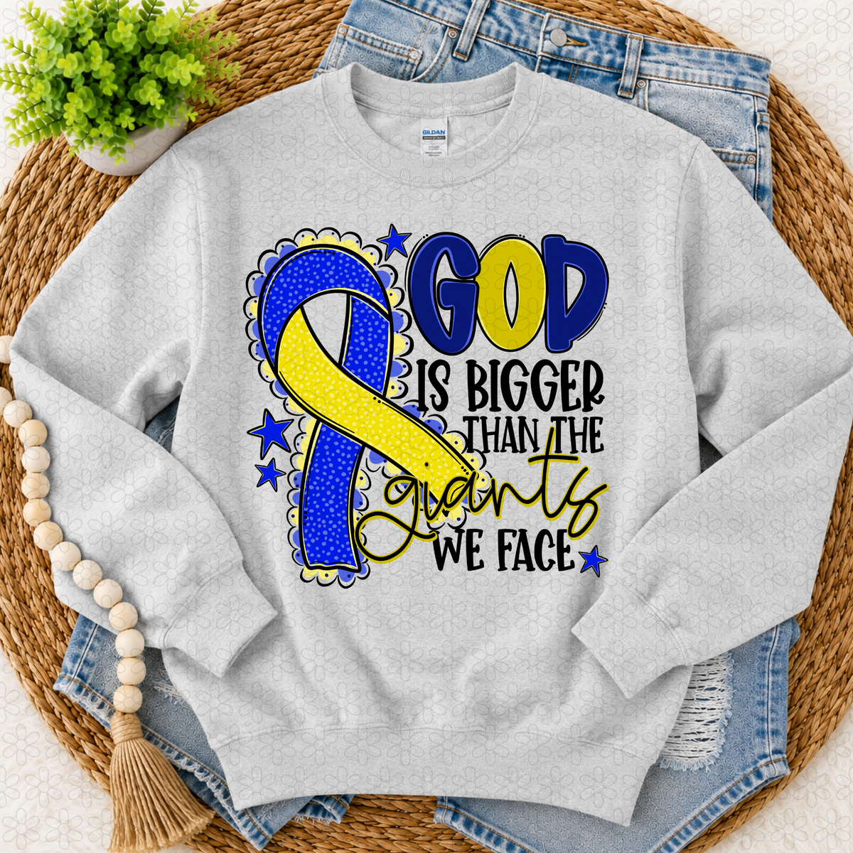 God is Bigger Than the Giants we Face- Multiple Options Only Completed Tee