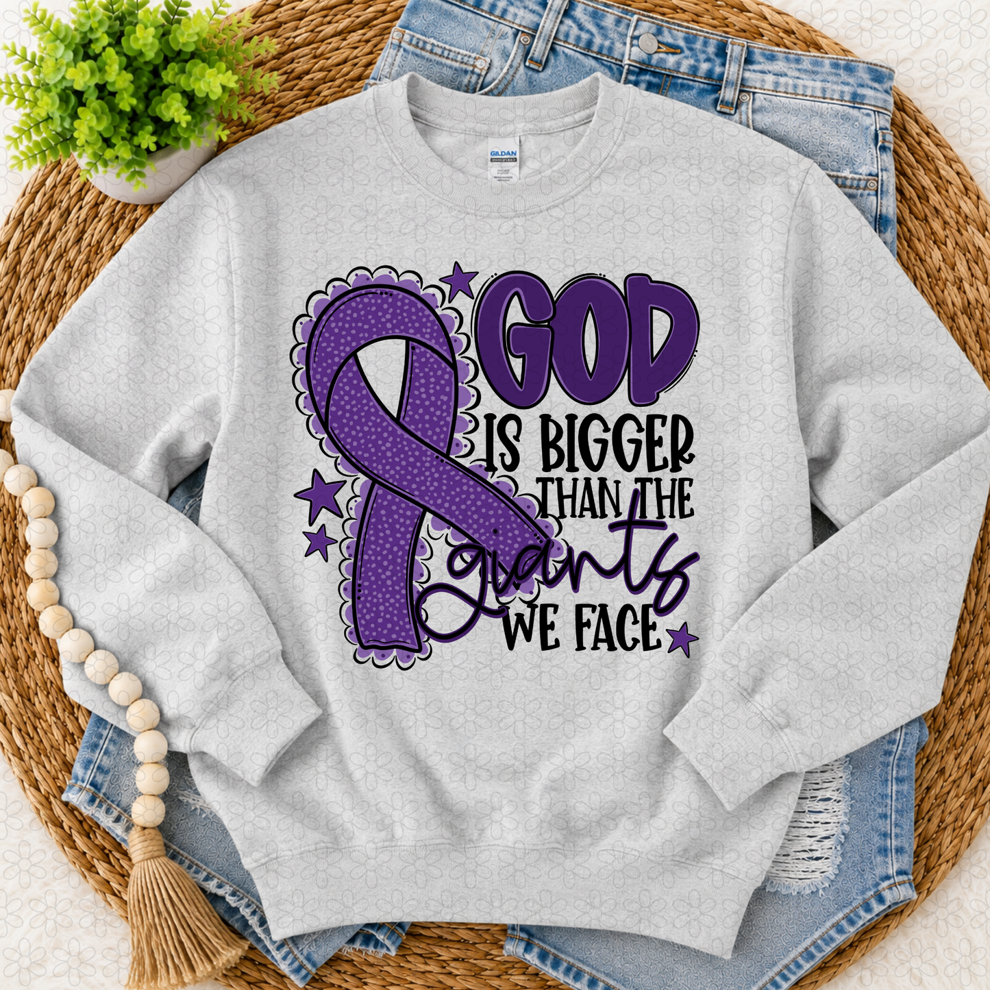 God is Bigger Than the Giants we Face- Multiple Options Only Completed Tee