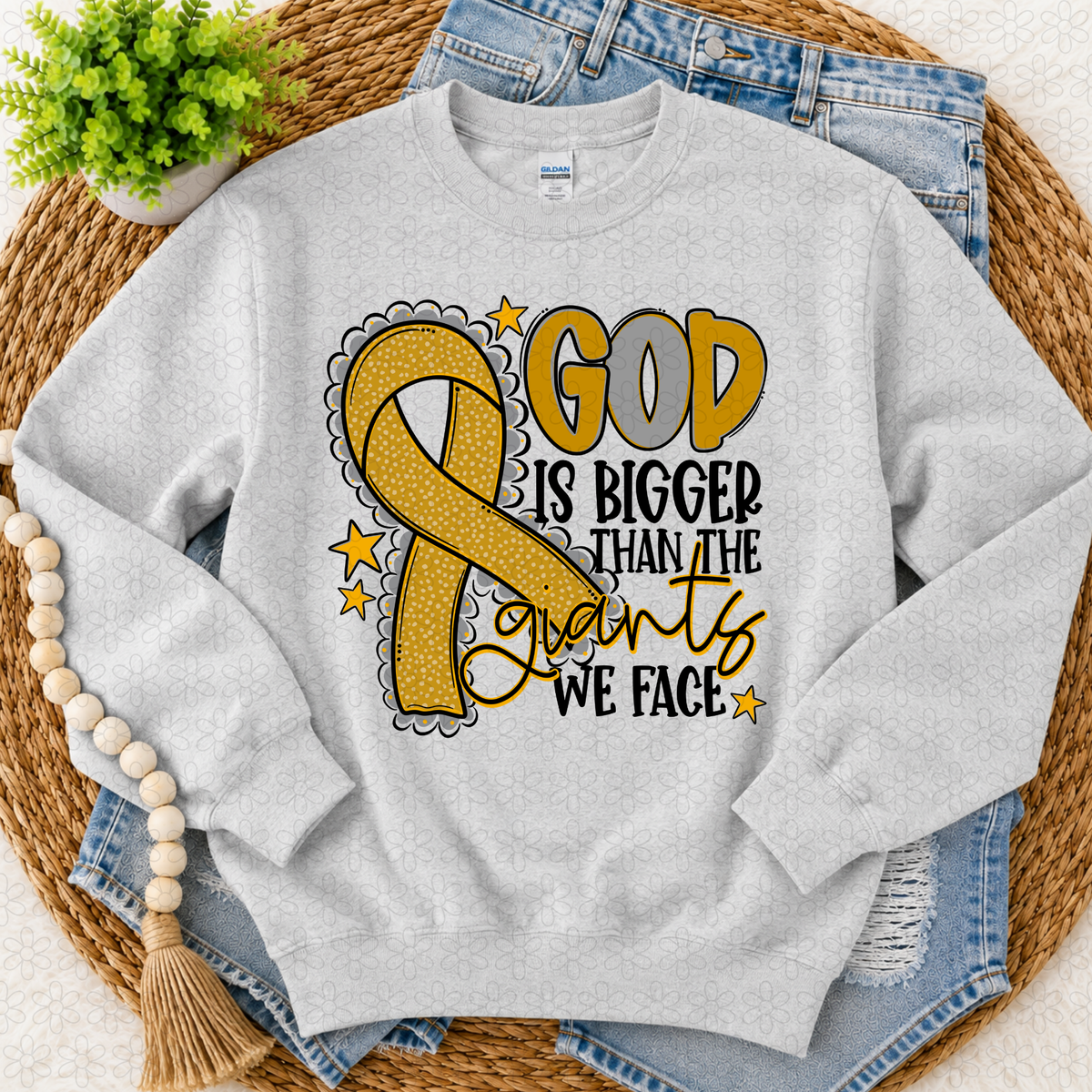 God is Bigger Than the Giants we Face- Multiple Options Only Completed Tee