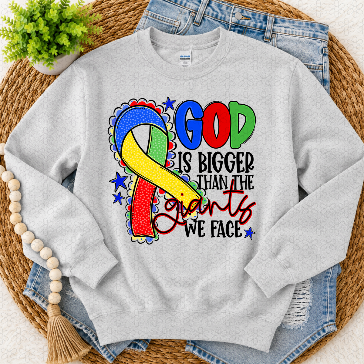 God is Bigger Than the Giants we Face- Multiple Options Only Completed Tee