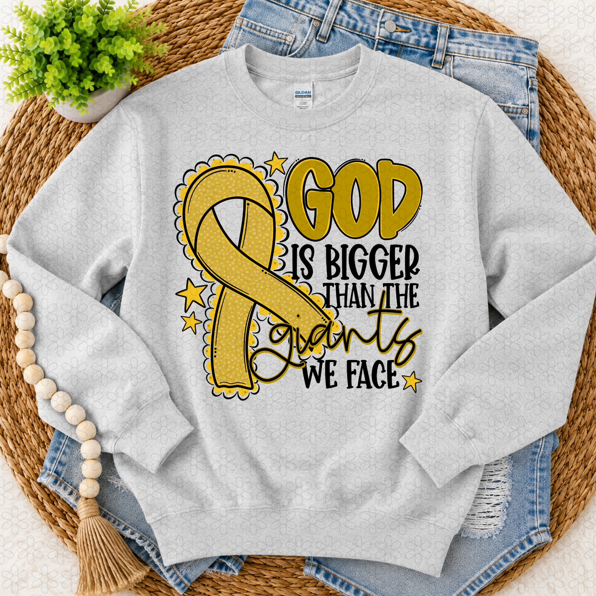 God is Bigger Than the Giants we Face- Multiple Options Only Completed Tee