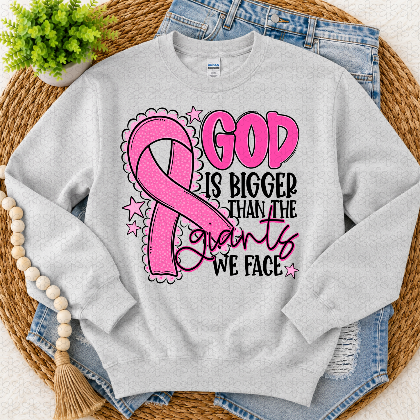 God is Bigger Than the Giants we Face- Multiple Options Only Completed Tee