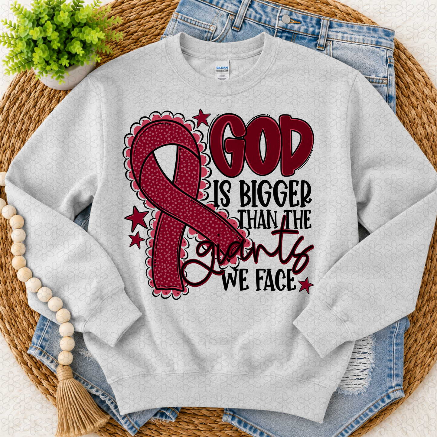 God is Bigger Than the Giants we Face- Multiple Options Only Completed Tee