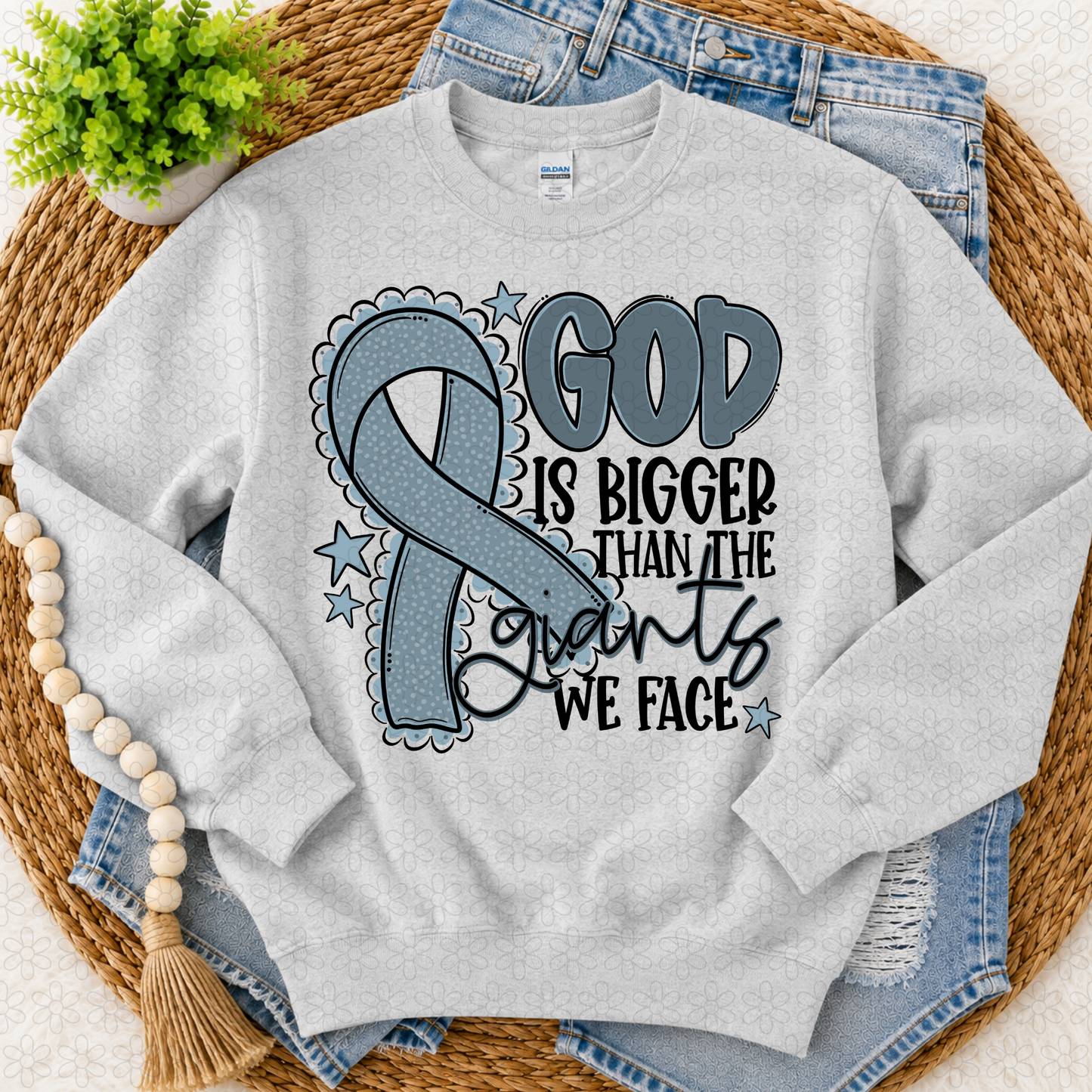 God is Bigger Than the Giants we Face- Multiple Options Only Completed Tee