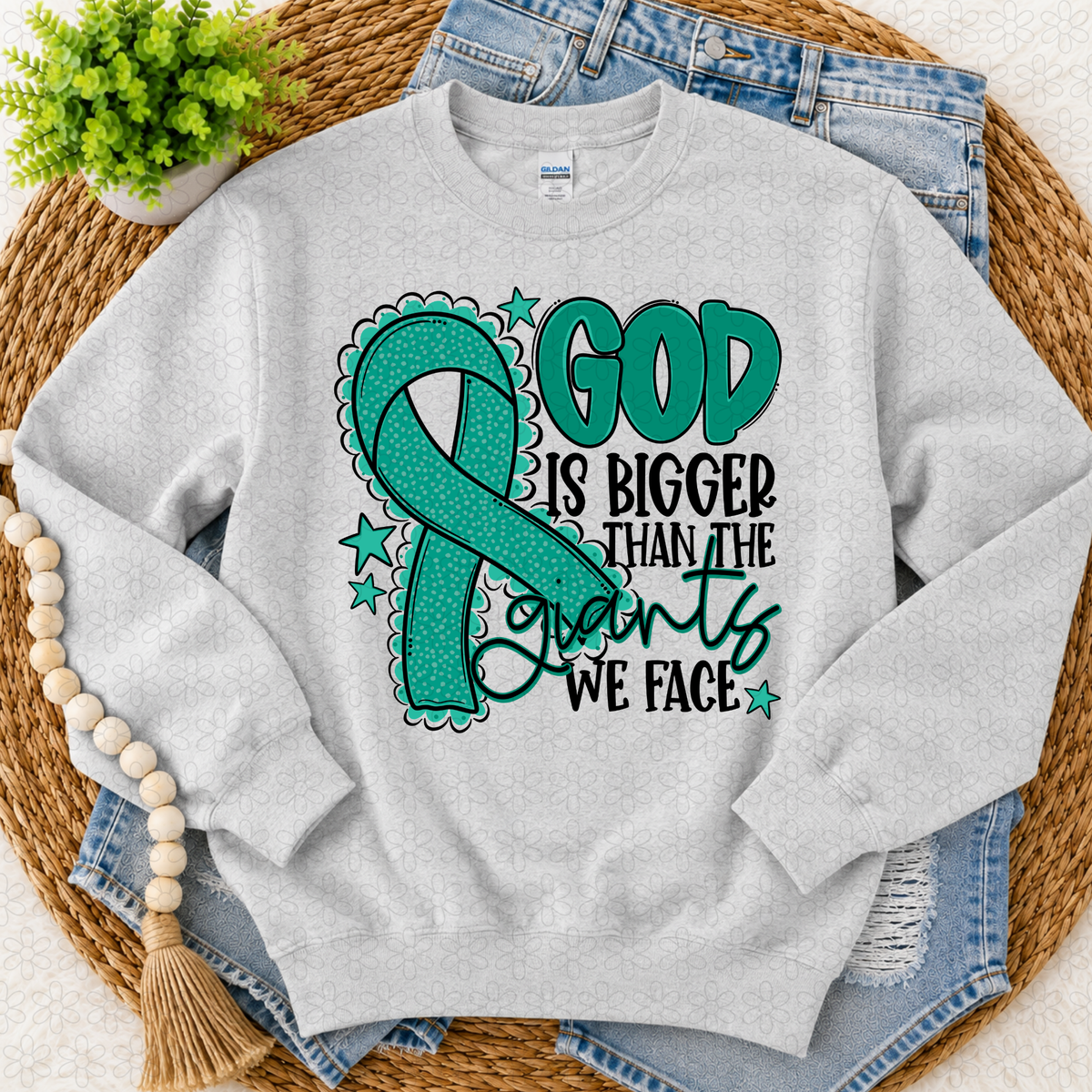 God is Bigger Than the Giants we Face- Multiple Options Only Completed Tee