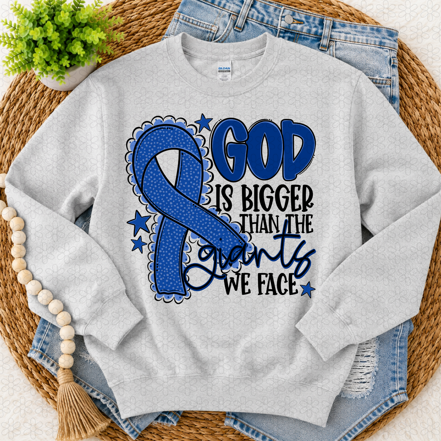 God is Bigger Than the Giants we Face- Multiple Options Only Completed Tee