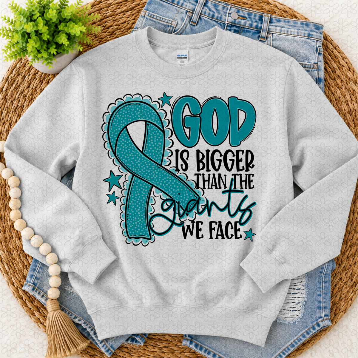 God is Bigger Than the Giants we Face- Multiple Options Only Completed Tee