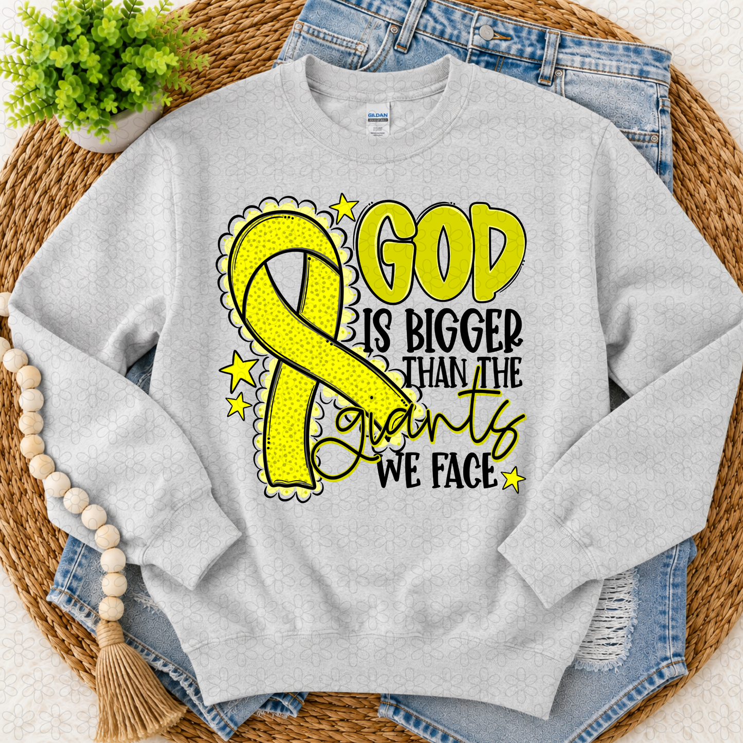 God is Bigger Than the Giants we Face- Multiple Options Only Completed Tee