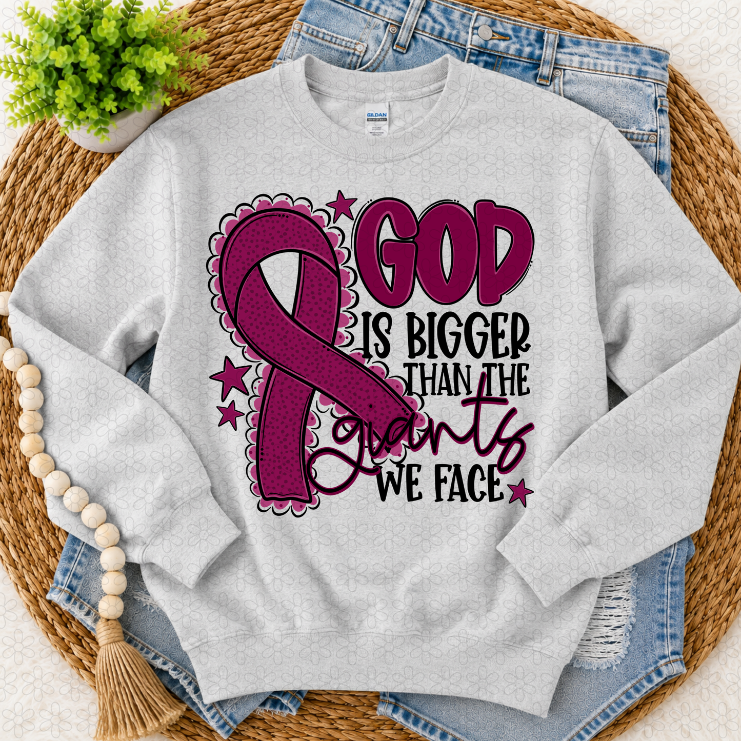 God is Bigger Than the Giants we Face- Multiple Options Only Completed Tee
