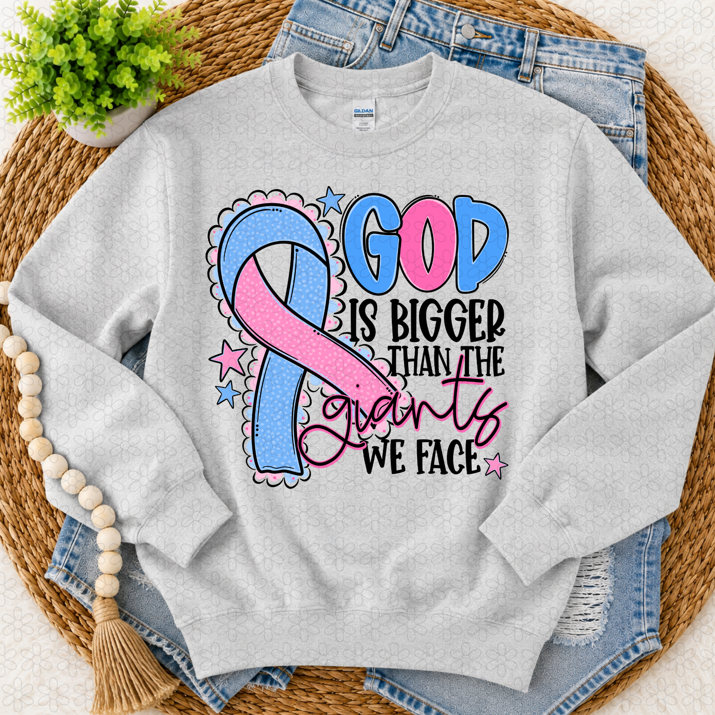 God is Bigger Than the Giants we Face- Multiple Options Only Completed Tee