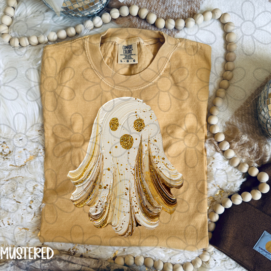 Gold Glitter Ghost DTF Transfer