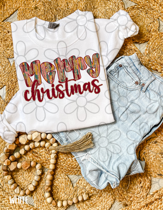 Gold Watercolor Merry Christmas Completed Tee