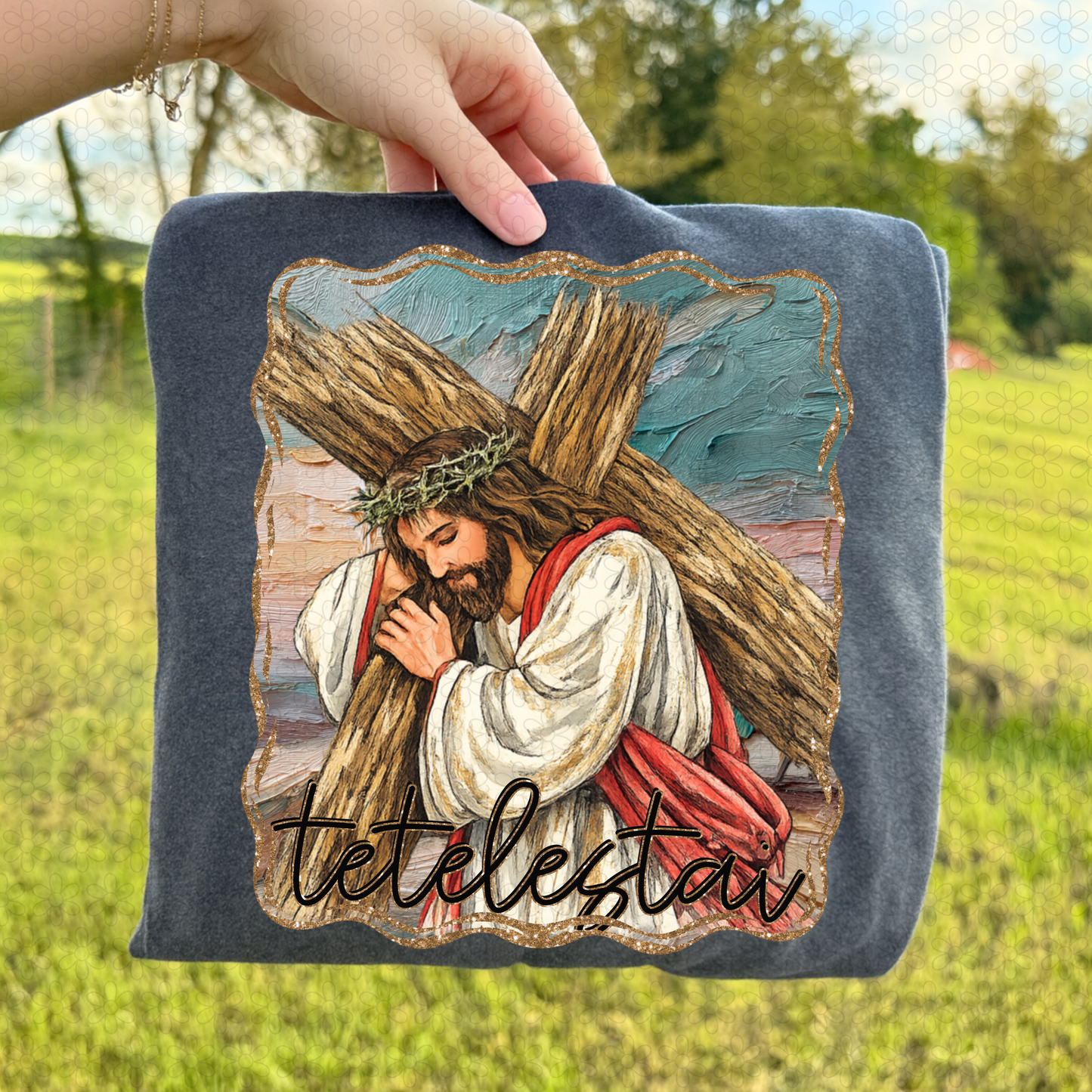 Gold Glitter Tetelestai Completed Tee