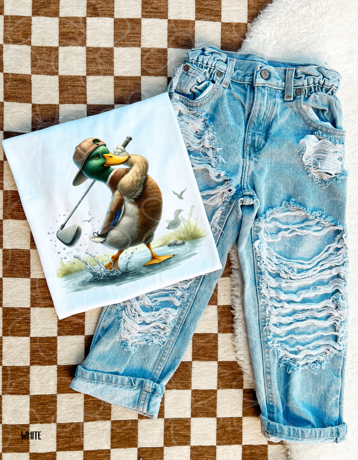 Golfing Duck Completed Tee