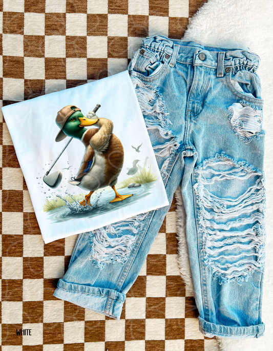 Golfing Duck Completed Tee