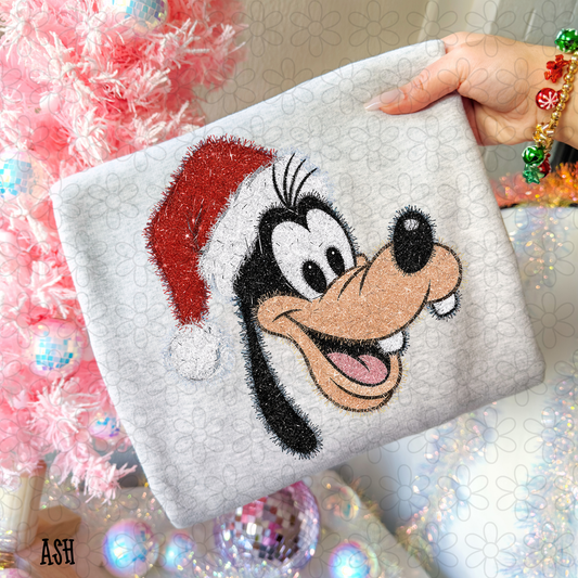 Goofy Santa Hat Tinsel Kids Completed Tee