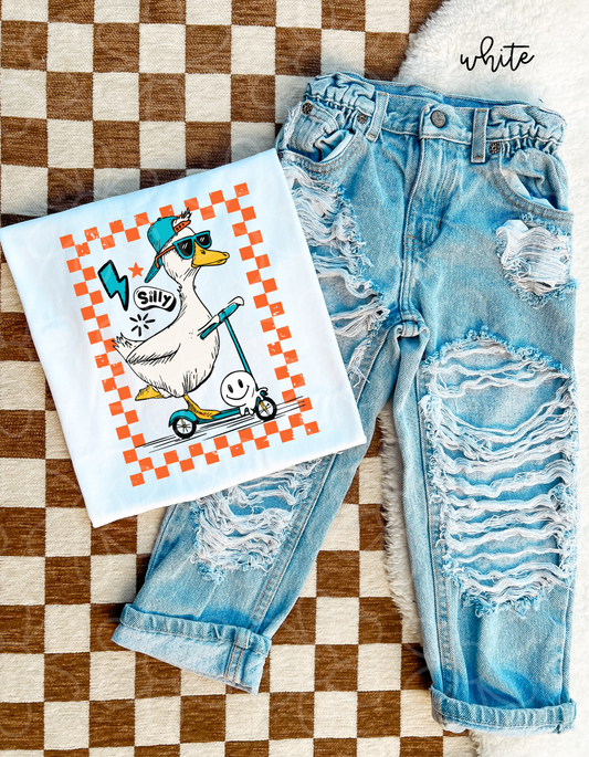 Goose Blue Scooter Kids Completed Tee