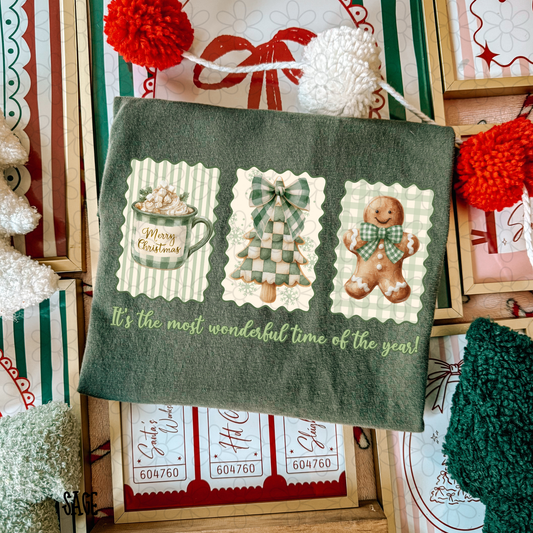 Green It's The Most Wonderful Time Of The Year Kids Completed Tee