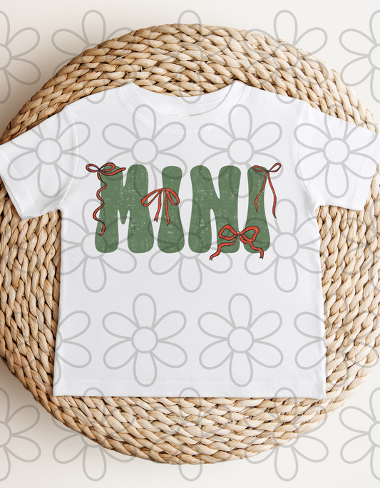 Green Mini Red Bows DTF Transfer